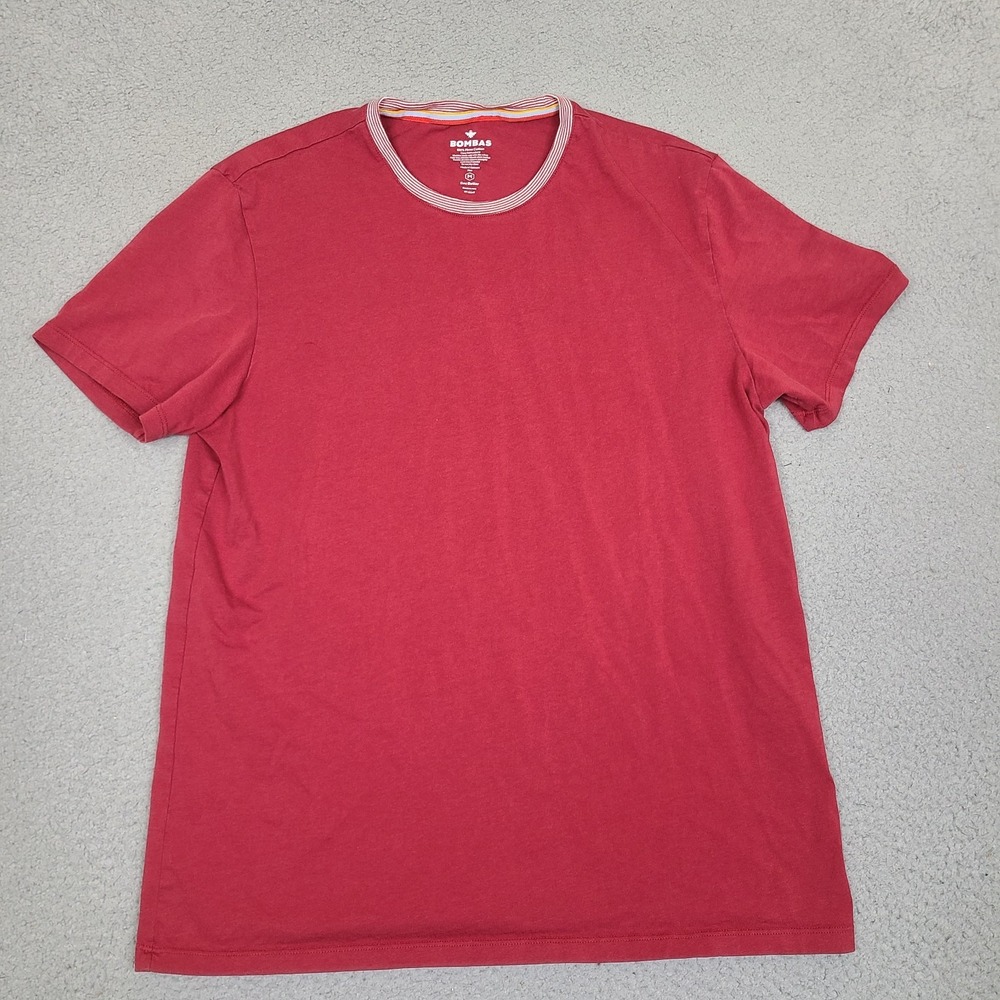 BOMBAS Bee Better Mens T-Shirt Medium Red 100% Pima‎ Cotton Crew Neck
